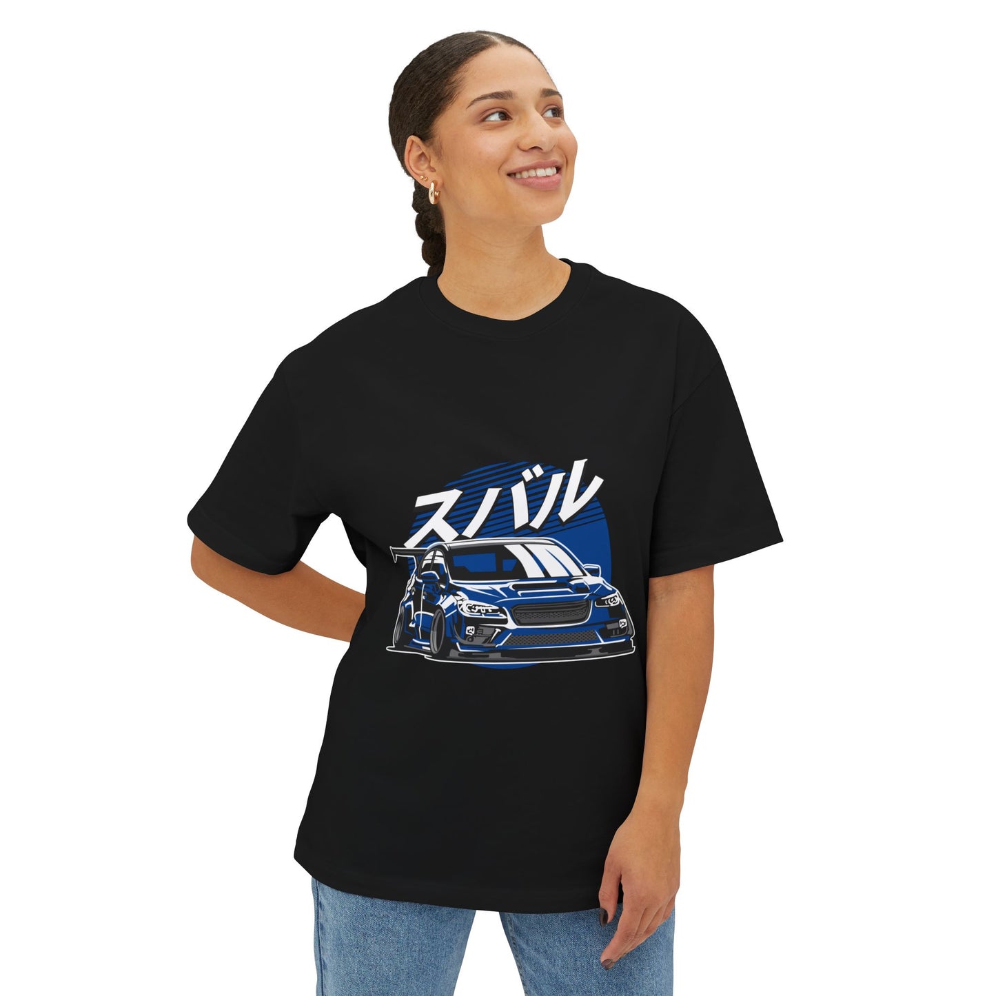 Unisex Oversized Boxy Tee - Retro Racing Car Graphic T-Shirt