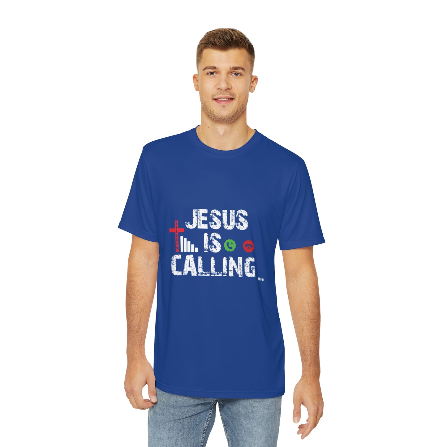 Men's Polyester Jesus Calling Tee - Vibrant Faith Shirt for Daily Inspiration