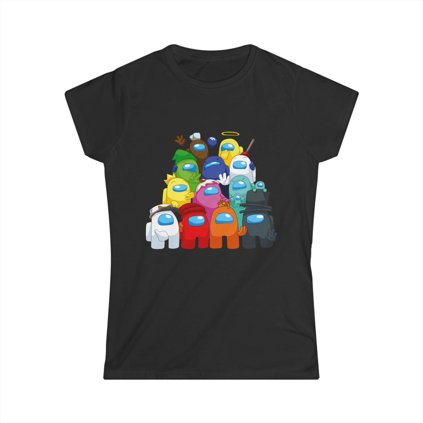 Among Us Themed Women's Softstyle Tee - Fun & Playful Character Design